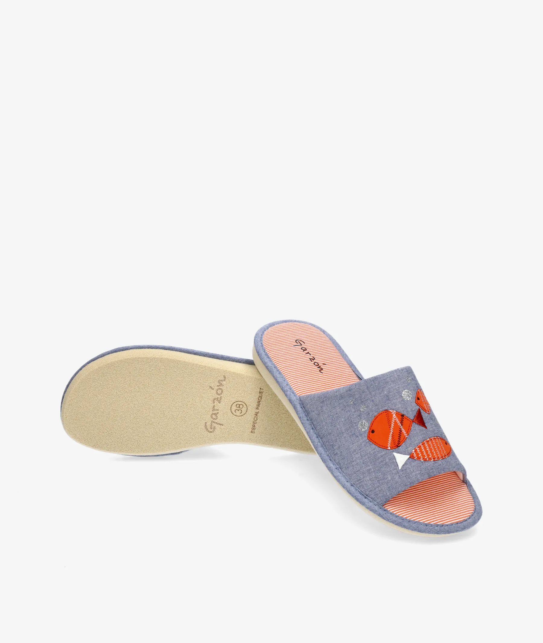 Zapatillas de casa  en color jeans para mujer