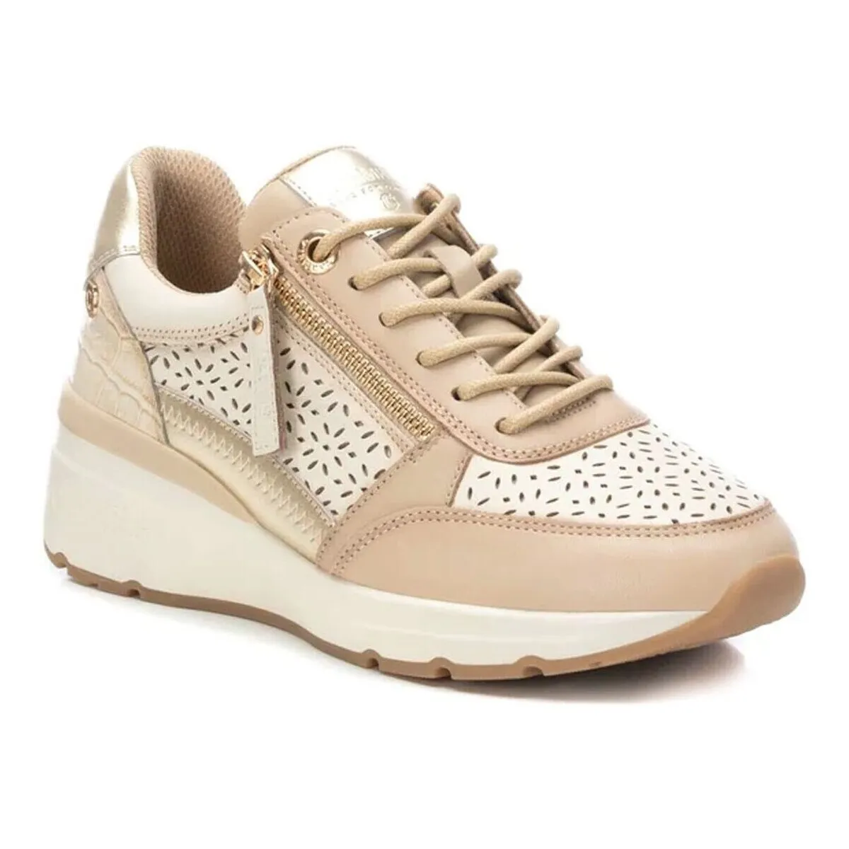 ZAPATILLAS DE PIEL PARA MUJER  16141703 BEIGE