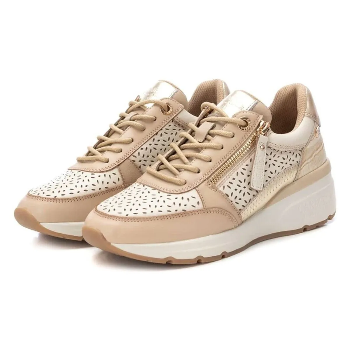 ZAPATILLAS DE PIEL PARA MUJER  16141703 BEIGE