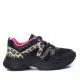 Zapatillas deporte Xti negras con detalles de purpurina y animal print