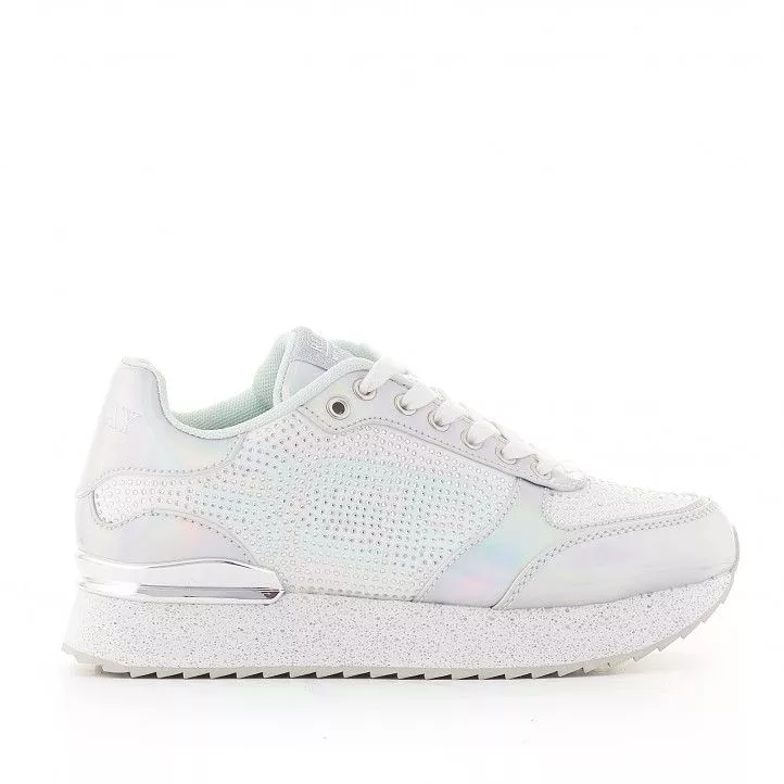 Zapatillas deportivas Replay blancas con detalles plateados