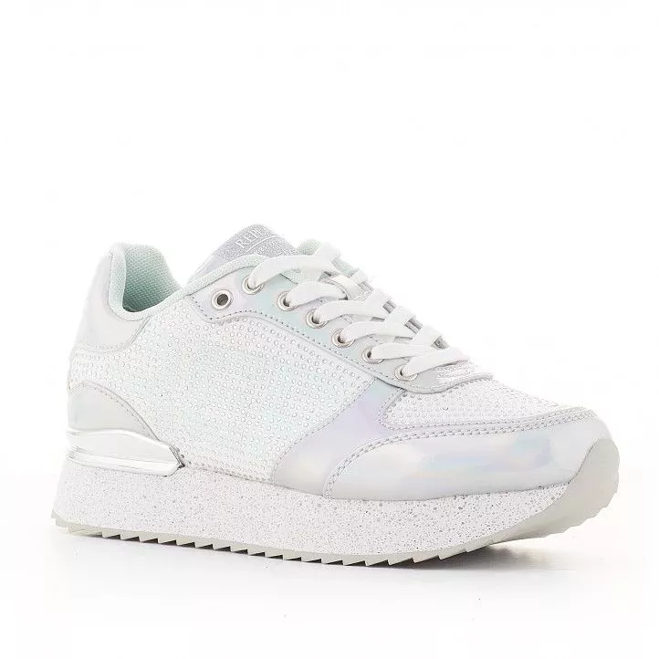 Zapatillas deportivas Replay blancas con detalles plateados