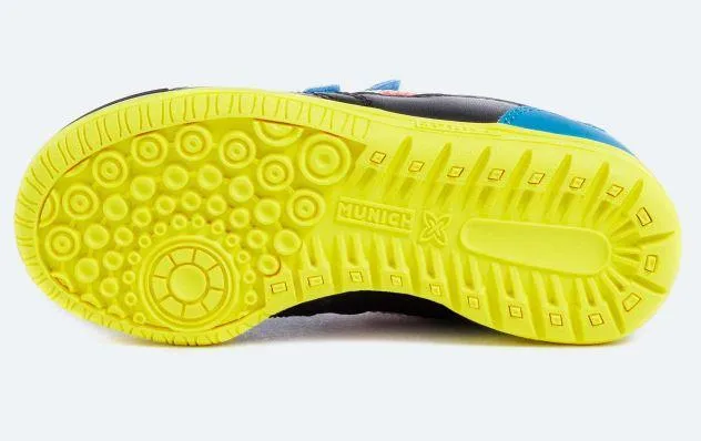 ZAPATILLAS MUNICH G3 PATCH KID 218 VELCRO NEGRO/AZUL/AMARILLO