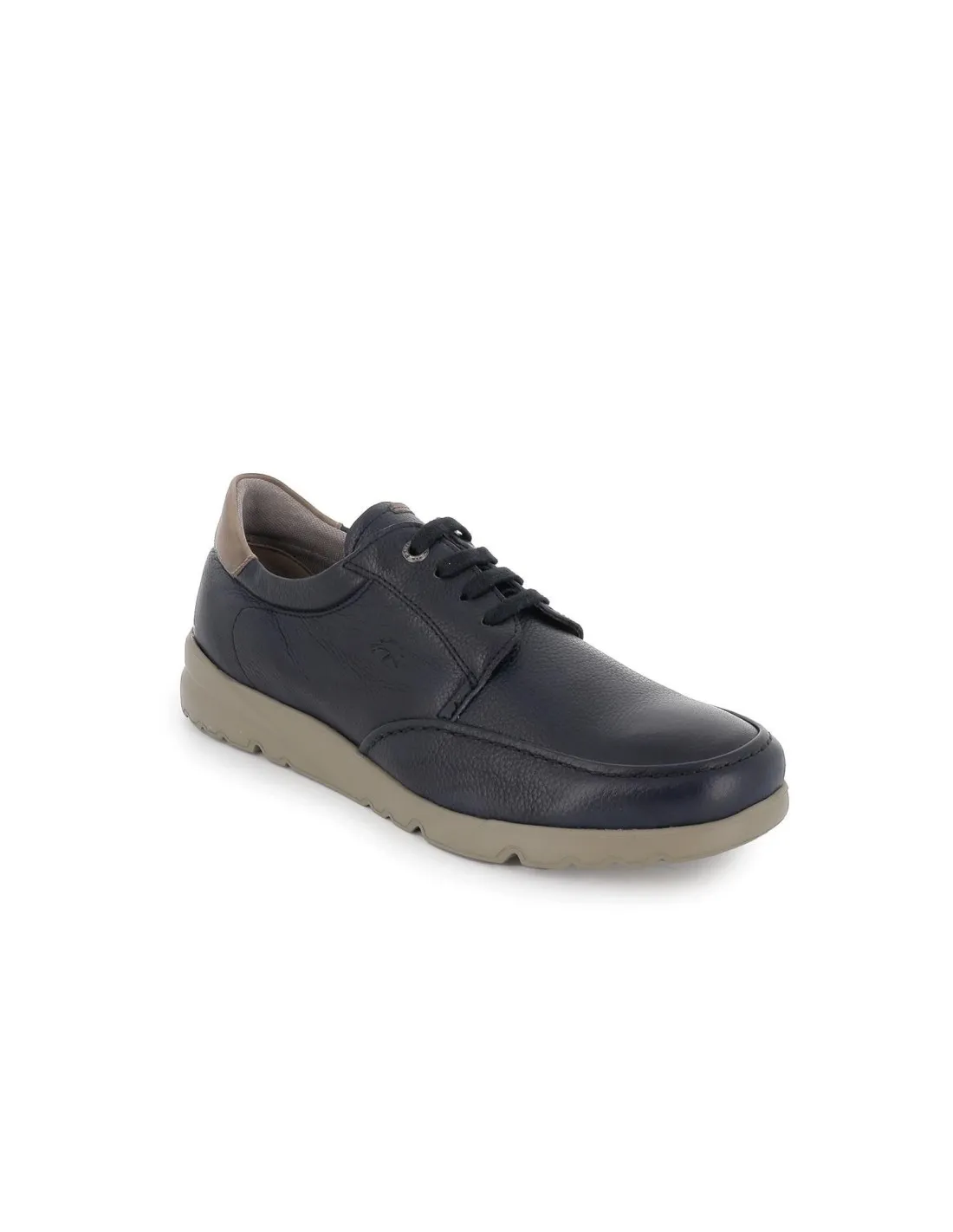 Zapato cordones de piel azul para hombre Fluchos