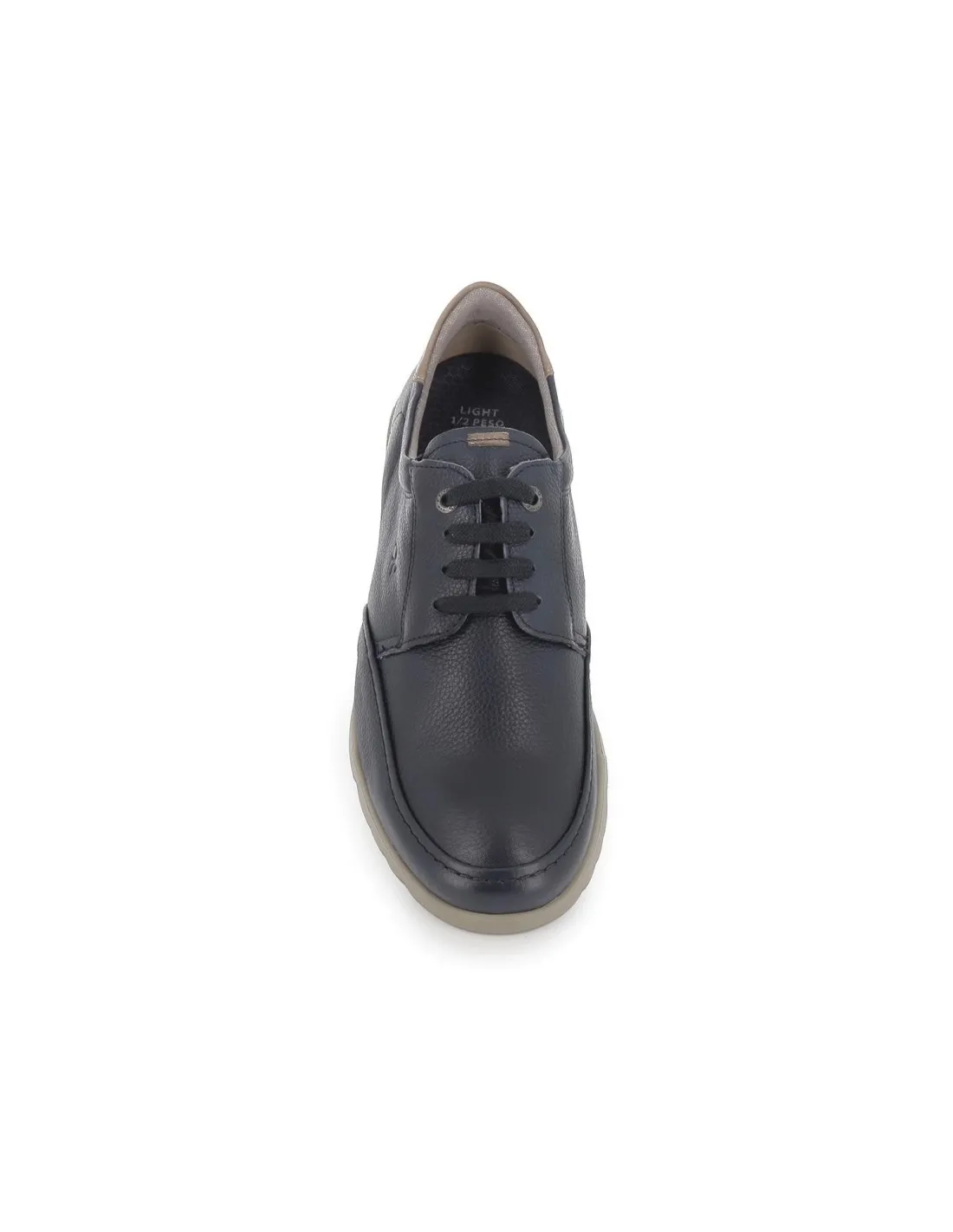 Zapato cordones de piel azul para hombre Fluchos