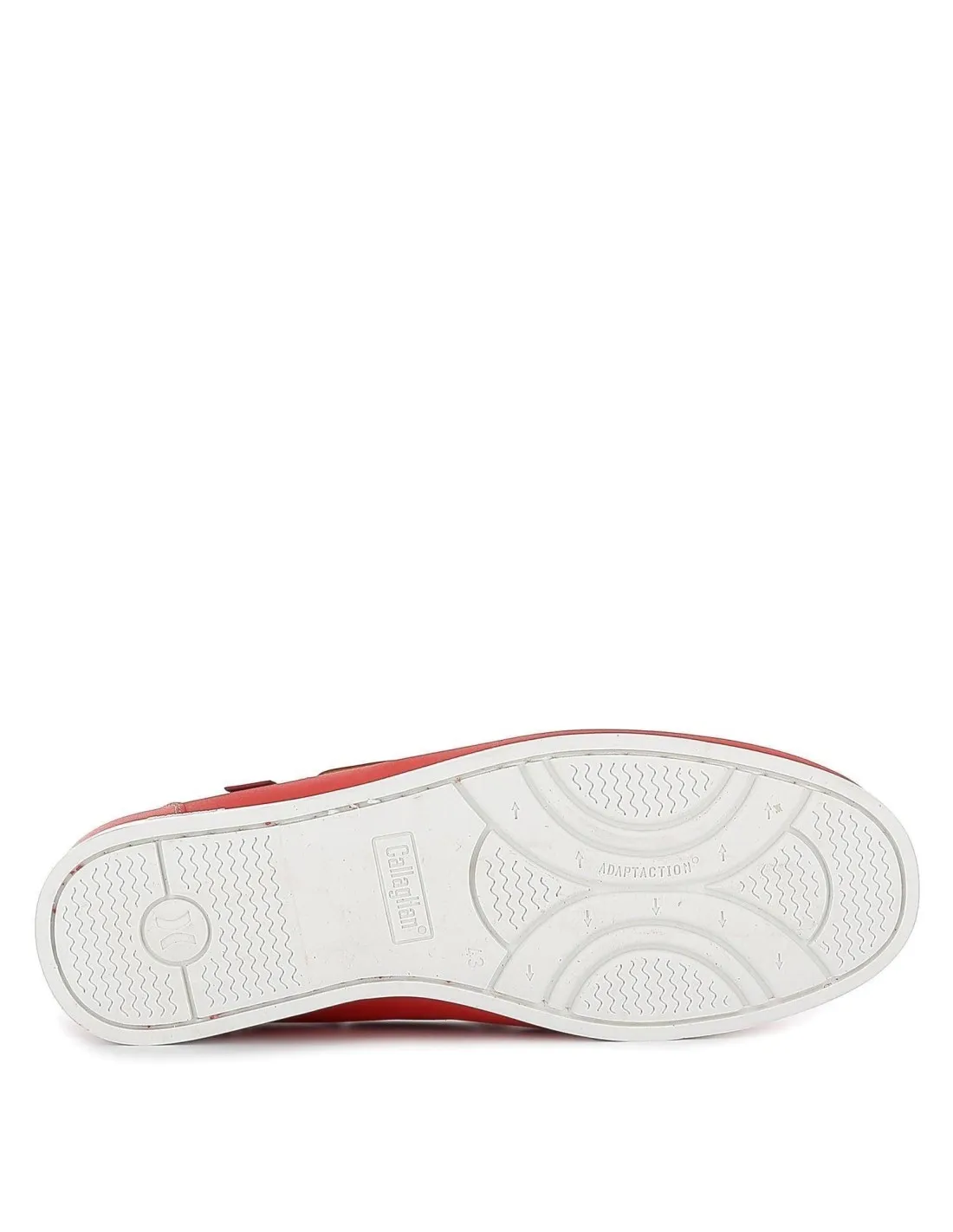 Zapato tipo nautico de piel para hombre rojo Callaghan