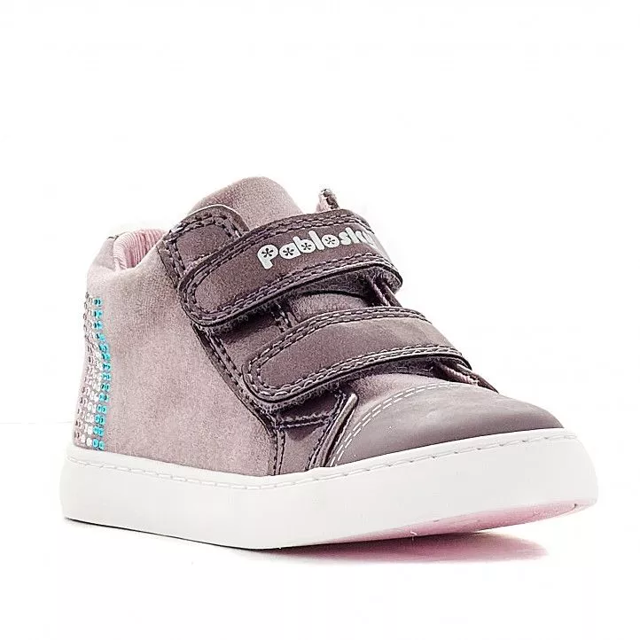 Zapatos abotinados Pablosky rosas con brillantes en lateral