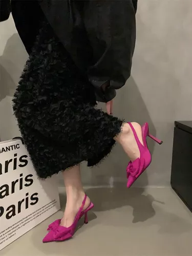 Zapatos De Moda Lazo Tacón Bajo Sandalias Elegantes De Mujer