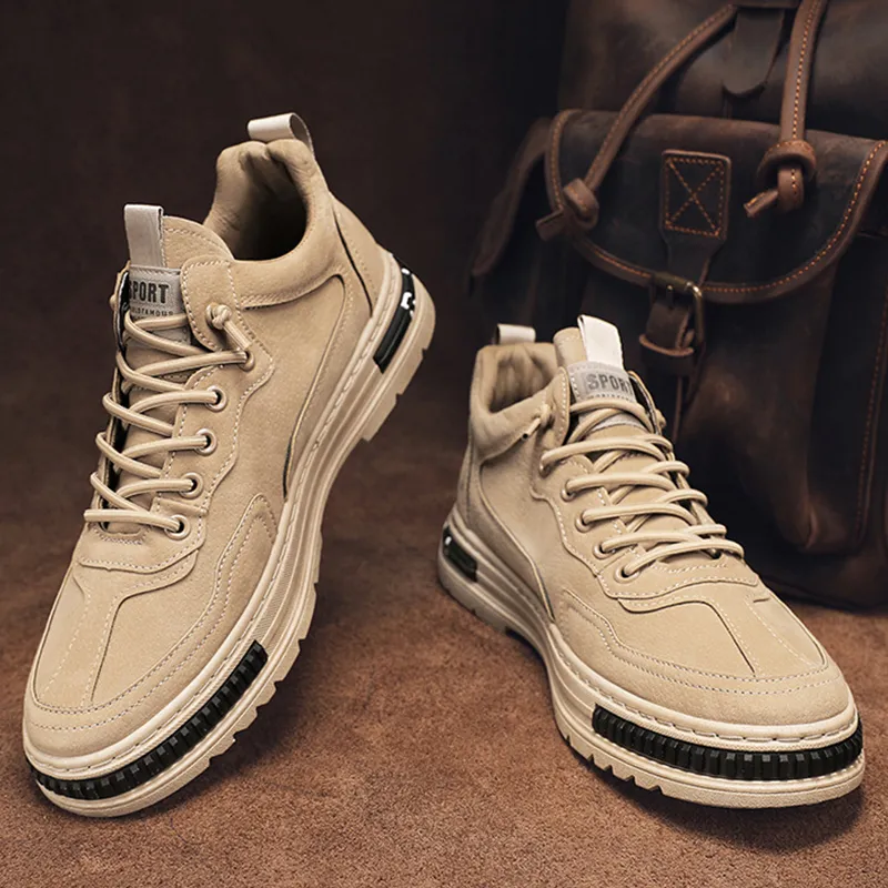 Zapatos de moda para hombre, zapatillas informales de diseñador, zapatillas deportivas marrones y negras para deportes al aire l