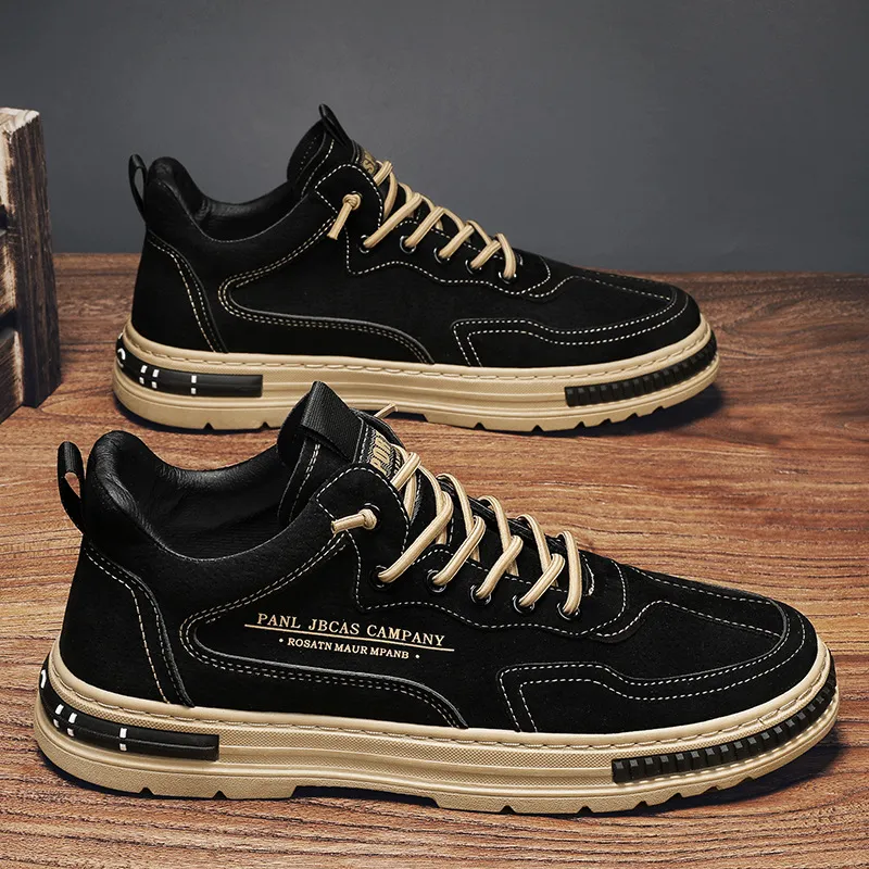 Zapatos de moda para hombre, zapatillas informales de diseñador, zapatillas deportivas marrones y negras para deportes al aire l