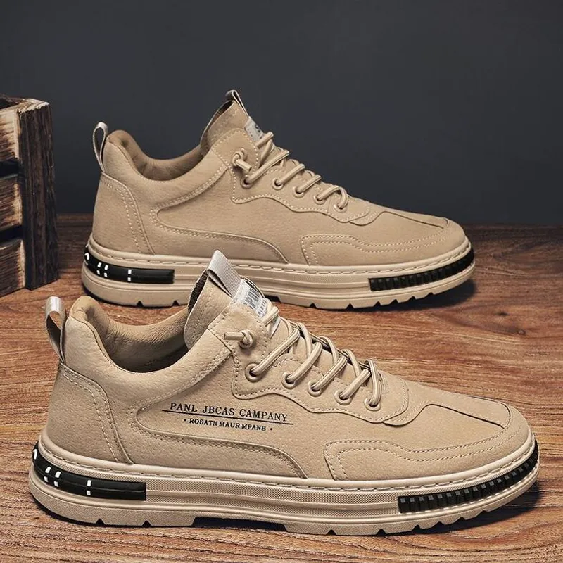 Zapatos de moda para hombre, zapatillas informales de diseñador, zapatillas deportivas marrones y negras para deportes al aire l