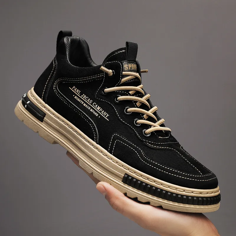 Zapatos de moda para hombre, zapatillas informales de diseñador, zapatillas deportivas marrones y negras para deportes al aire l