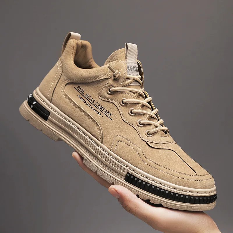 Zapatos de moda para hombre, zapatillas informales de diseñador, zapatillas deportivas marrones y negras para deportes al aire l
