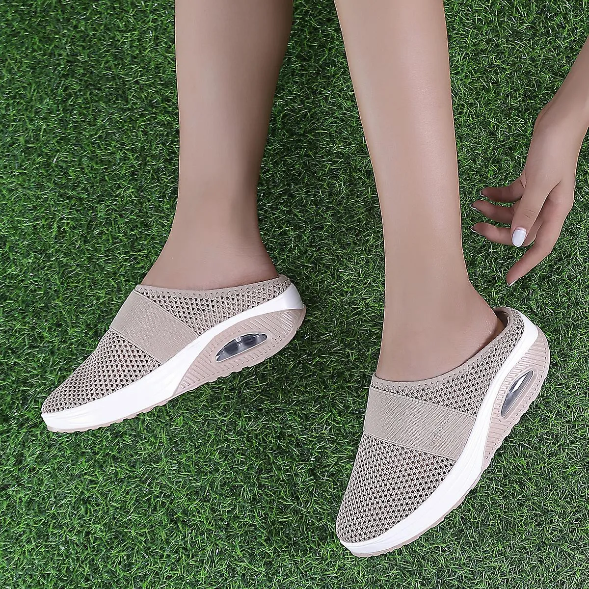 ZAPATOS DE MUJER DE GRAN TAMAñO ZAPATOS SEMICONFIABLES COJíN DE AIRE FONDO DE EQUILIBRIO ZAPATILLAS CONVENIENTES
