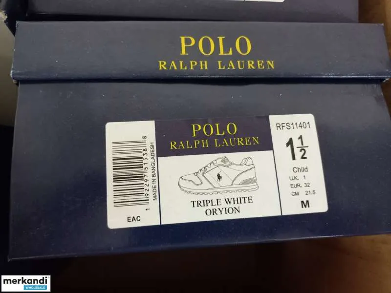 Zapatos de stock marca Polo Ralph Lauren tallas infantil y femenina de 30 a 39