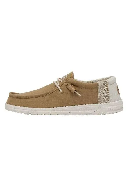 Zapatos Hey Dude Wally Linen Camel para Hombre