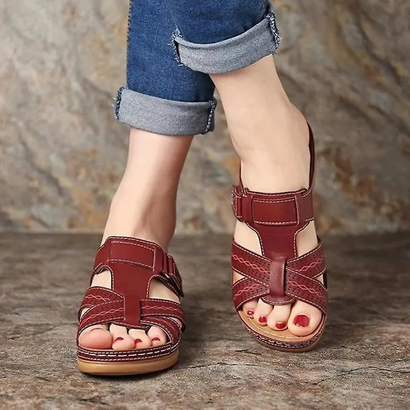 Zapatos ortopédicos para damas Sandalias de punta abierta Zapatillas de plataforma para damas Summer Beach Rubber Soft Sole