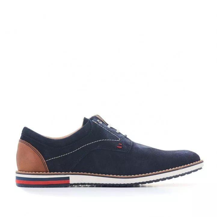 Zapatos sport Lobo de piel azules con detalles en marró y rojo
