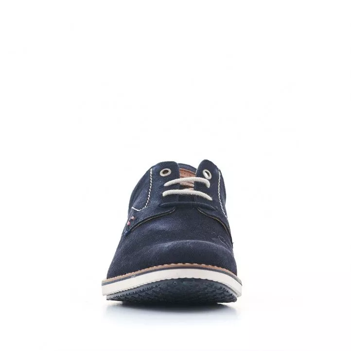 Zapatos sport Lobo de piel azules con detalles en marró y rojo