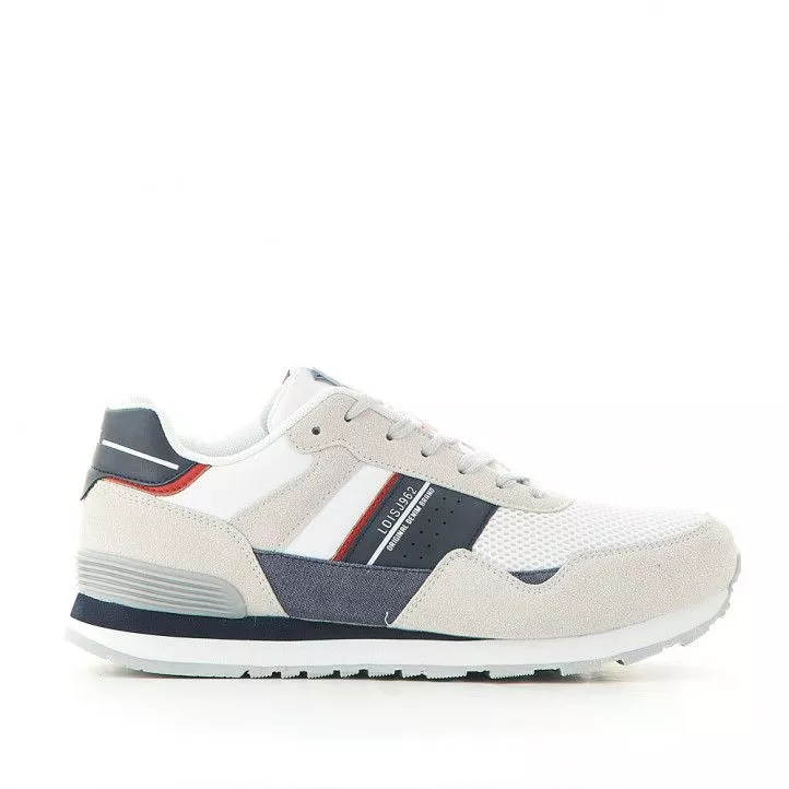 Zapatos sport Lois  blancas combinadas con detalles azules